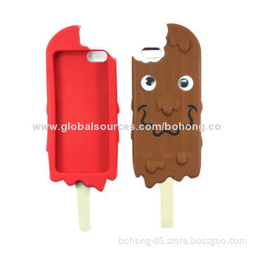 Silicone case for iPhone 5S,ICE cream 3D patter, same design available for Sam Note2 and Note3